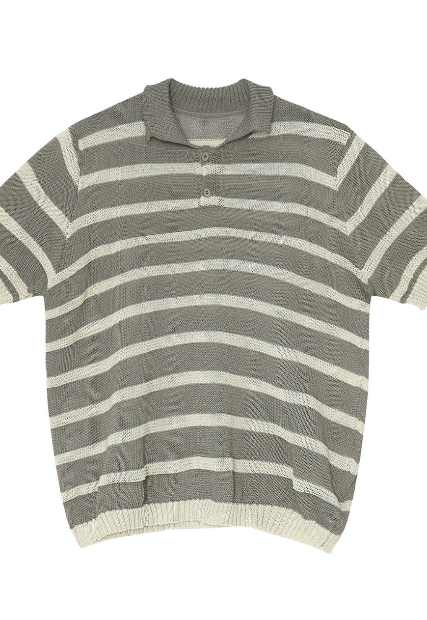 Men's Striped Contrast Color POLO Shirt