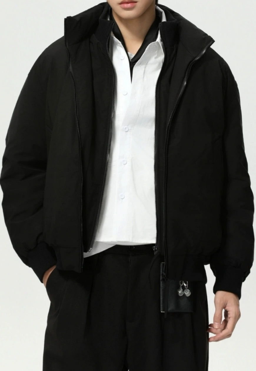 Men's Cleanfit Stand Collar Thick Down Jacket