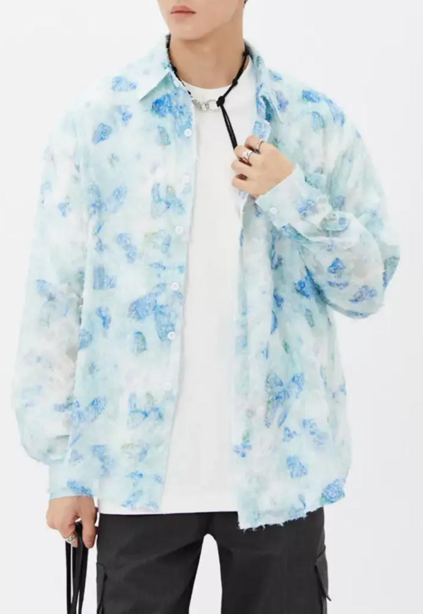 Men's Ink style fringed design shirts