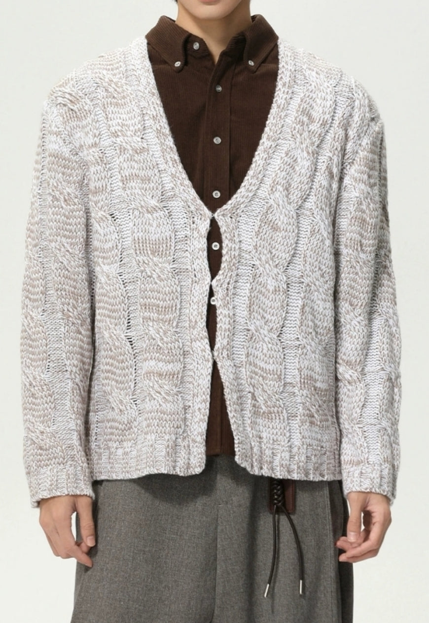 Men's V-neck cardigan knitwear