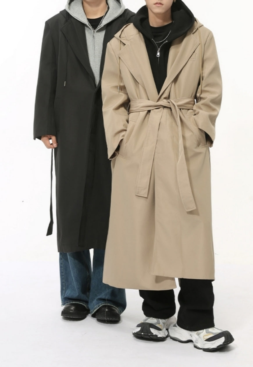 Men's Elegant strappy shoulder-padded coat