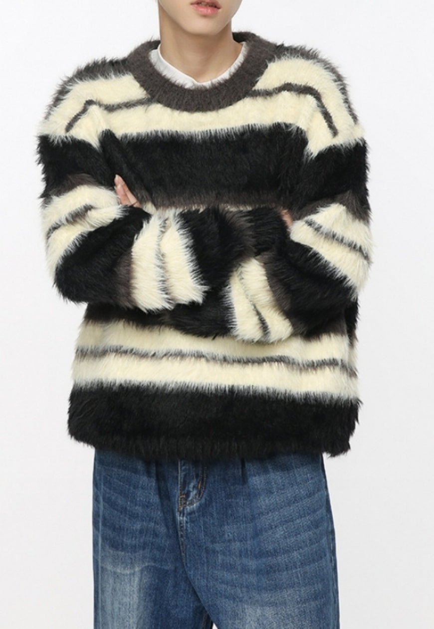 Men's striped seahorse sweater