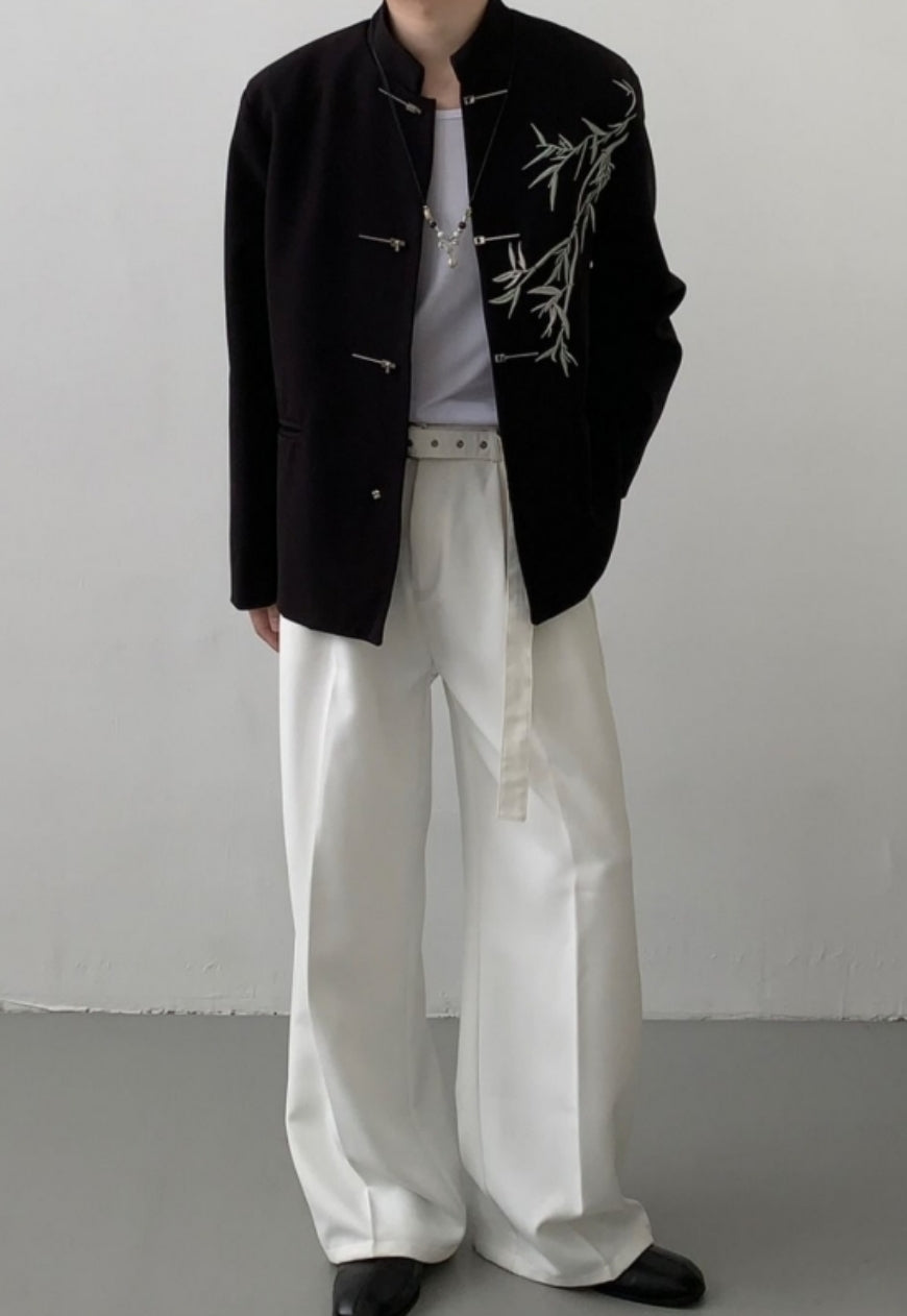 Men's Bamboo leaf embroidered blazer