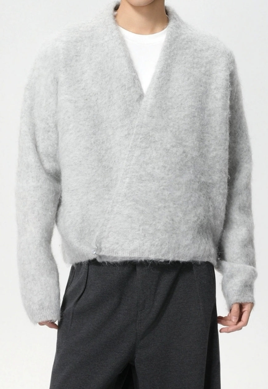 Men's Solid color V-neck sweater