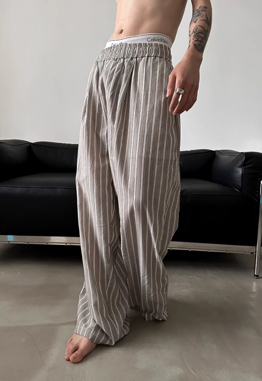 Men's Contrast striped cotton pants