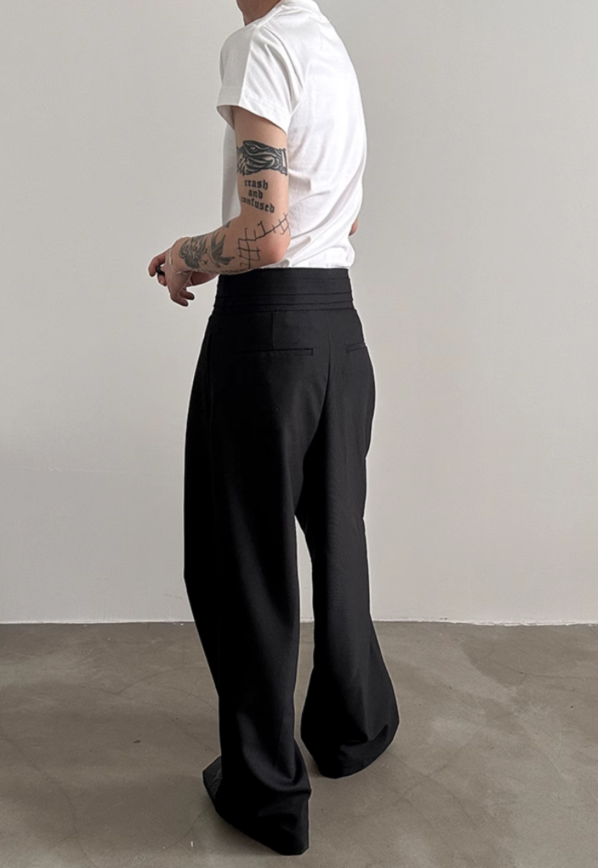 Men's loose-fitting suit trousers