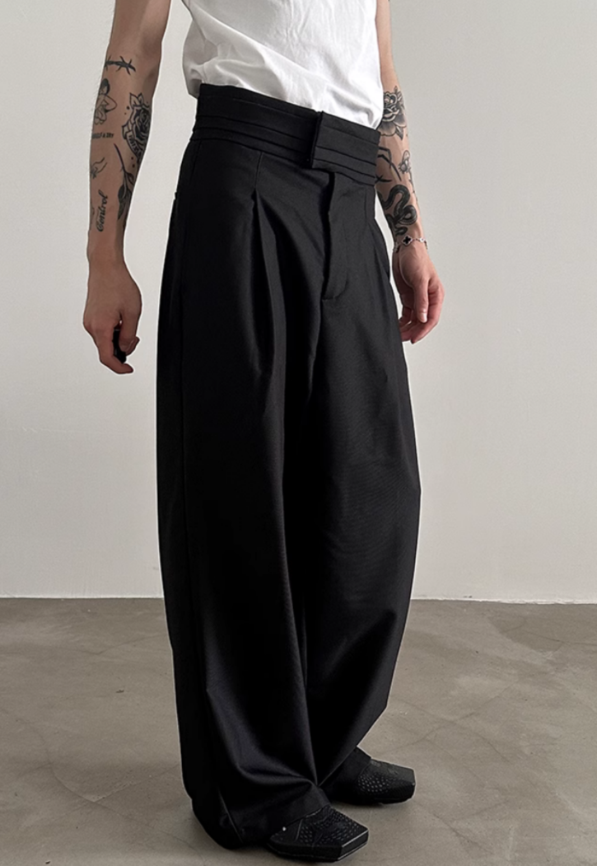 Men's loose-fitting suit trousers