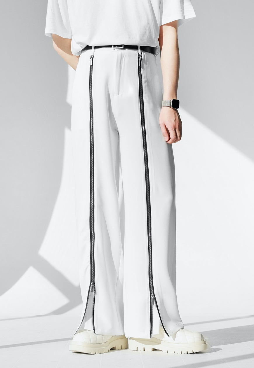 【Sale】Men's metallic zipper trousers