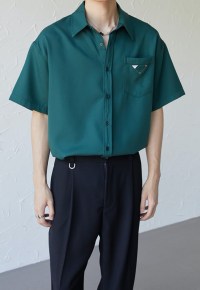 UZIP DESIGN Men's Pocket Metal Pin Shirt