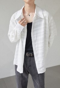 UZIP DESIGN Men's Cutout Long Sleeve Shirt