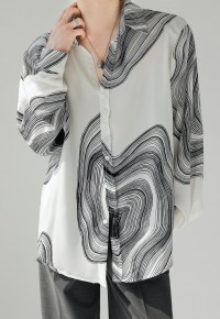 UZIP DESIGN Men's fashion abstract pattern shirt