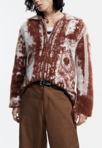 Men's zipped cardigan sweater