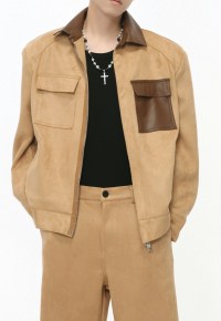 Men's patchwork multi-pocket jacket