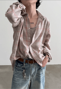 Men's Vintage distressed plaid shirt SS25 VOL.1