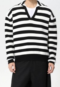 Men's striped retro V-neck sweater AW25 Vol.2
